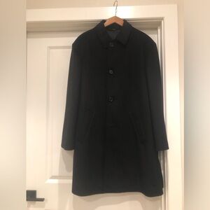 MARIO VALENTE NWOT CASHMERE/WOOL LONG MEN’S COAT BLACK SIZE  42R